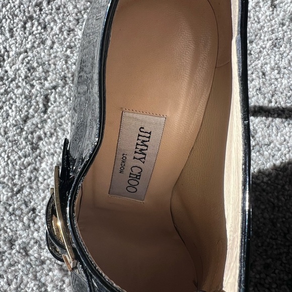 $820. JIMMY CHOO Seville Pearlized Blk/Gold Buckles  Ankle boots Shoes  36.5 - Picture 5 of 12